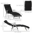 thumbnail image 3 of Outsunny Outdoor Chaise Lounge Chair with Folding Design Black, 3 of 10