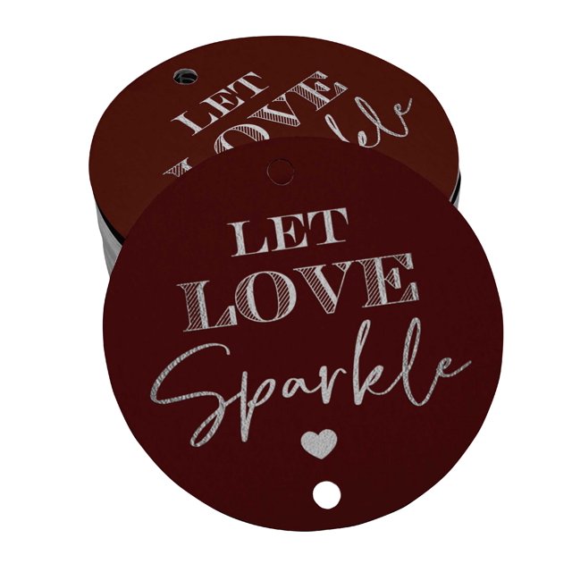 Inkdotpot Real Silver Foil Let Love Sparkle Wedding Tags Favor Hang Paper Tags 50 Pieces