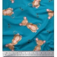 thumbnail image 1 of Soimoi Blue Velvet Fabric Footprints & Mouse Kids Fabric Prints By Yard 60 Inch Wide, 1 of 5