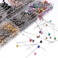 thumbnail image 3 of Needle and Thread Kit Sewing Pins Set for DIY Projects – 100 Straight Pins with Multicolor Pearlized Heads for Fabric Quilting and Crafting, 3 of 3