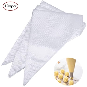 Sacs à Douille de 21 Pouces, 100 Pcs, Sacs à Pâtisserie Épais Antidérapants Anti-Éclatement, Plastique de Qualité Alimentaire, Sans BPA, Idéal pour la Décoration de Gâteaux, Comprend une Buse en Acier Inoxydable