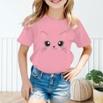 thumbnail image 2 of PMVFHDE Hauts Fille Hauts pour Fille 2025 Hauts d'Été Tendance Hauts Filles Hauts Fille Été Enfant Filles Mignon Graphique Col Rond Manche Courte T-Shirt d'Été Décontracté T-Shirt Rose,5-6 Ans, 2 of 5