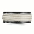 thumbnail image 4 of Edward Mirell Black Ti & Sterling Silver Inlay Laser & Polished Wave Ring Size 14, 4 of 4