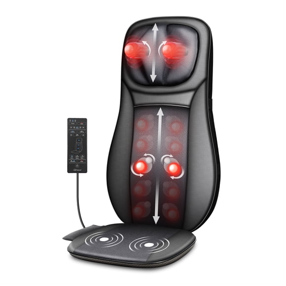 Snailax Shiatsu Neck Back Massager with Heat, Deep Tissue Massage Chair Pad, Gel Modes Seat Massage Cushion, Gifts