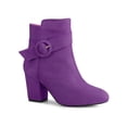 thumbnail image 1 of Unique Bargains Bottes à Talon Bloc à Bout Rond pour Femmes Bottines Cheville Violet US 10, 1 of 8