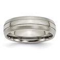 thumbnail image 1 of Titanium Grooved 6mm Brushed and Polished Band Size 10.5, 1 of 6