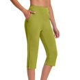 thumbnail image 1 of Moxiu Pantalon de Travail pour Femmes avec Poches Taille Haute Extensible Capris de Golf pour Femmes pour l'Été avec Poches Travail Décontracté Multicolore,G, 1 of 8