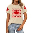 thumbnail image 1 of Fgnfyis T-Shirts Graphiques pour Femmes pour l'Été, Tenue Décontractée, Confortable, Manches Courtes, Col Rond, Tee avec Imprimé Patriotique de la Fête du Canada, T-Shirts pour Femmes Beige TTG, 1 of 4