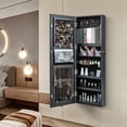 thumbnail image 2 of Costway LED Mirror Jewelry Cabinet Wall/Door Mounted  47" Armoire 3 Color Light Black, 2 of 10