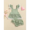 thumbnail image 2 of Honganda Ensemble Robe Bébé Fille, Ourlet en Dentelle Décor Jupe à Volants et Shorts, 2 of 9