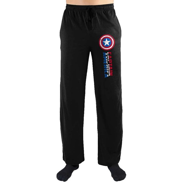 Marvel Comics Captain America Shield Print Mens Loungewear Lounge Pants