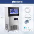 thumbnail image 2 of Costway Machine à Glaçons Commerciale 110 Lb/24 H, Machine à Glace en Acier Inoxydable avec Capacité de 25 Lb, 2 of 10