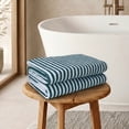 thumbnail image 3 of Mainstays – Ensemble de 2 serviettes de bain à rayures sarcelle, 3 of 7