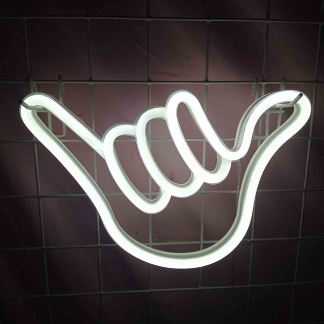 Gift for Her,Household appliance,Neon Finger Modeling Indoor Neon Sign USB+battery Dual Use