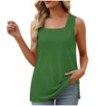 thumbnail image 1 of UPPADA Womens Square Collar Tank Top Ruffled Color Block Striped Tank Tees Summer Casual Loose Fit Sleeveless Shirt Square Neck Tank Top Casual Flowy Beach Tops Past Orders Green,XL, 1 of 6