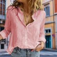 thumbnail image 4 of Chemisier Femme Manches Longues Coton Lin Simple Mode Respirant Tenue Quotidienne, 4 of 9