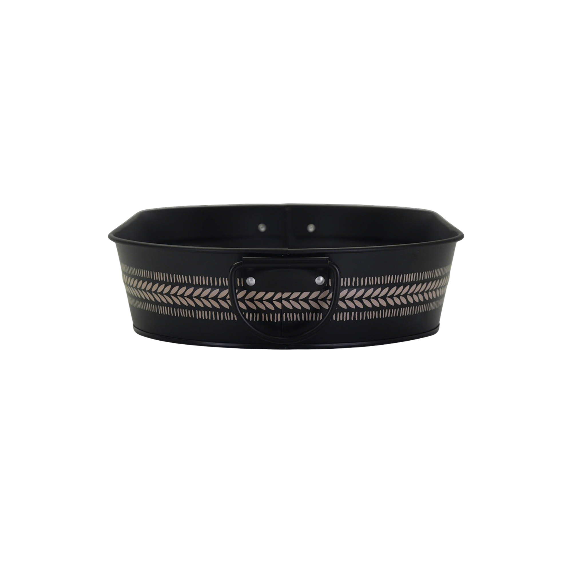 Plateau ovale noir Hometrends à motif de palmier,19.88 po x 10.63 po