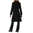 thumbnail image 3 of INSPIRE CHIC Women's Vintage Solid A Line Double Breasted Collared Winter Overcoat XS Black, 3 of 5