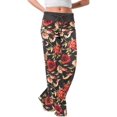 thumbnail image 1 of ORUYROP Womens Wide Leg Yoga Palazzo Pants Casual Printed Drawstring Trousers, 1 of 5