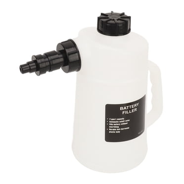 Battery Filler Bottle, Thickened Auto Shutoff Valve Portable 2 Liter Battery Jug Liquid Filler Bottle  for Trucks