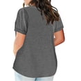 thumbnail image 4 of Plebaso 2 Pack Hauts Grande Taille pour Femmes Col en V Manches Courtes Tee Tops Blouses Décontractées Confortables pour Femmes, 4 of 4