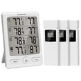 thumbnail image 1 of Geevon Indoor Outdoor Thermometer Wireless with 3 Remote Sensors, Digital Hygrometer Thermometer Temperature Humidity Monitor with Comfort Indicator, Temp Alarm, 60M/200FT Range for Home(White), 1 of 7