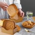 thumbnail image 3 of 8PCS Wood Grain Square Plastic Plates - 14CM Dinner Plates with Storage Holder, for Wedding, Camping, 3 of 6