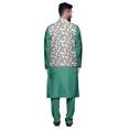 thumbnail image 3 of Atasi Solid Kurta Pajama & Printed Nehru Jacket Set For Mens Party Wear, 3 of 3