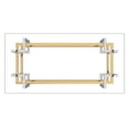 thumbnail image 2 of Contemporary Rectangular Glass & Metal Coffee Table in Silver & Gold, 2 of 8