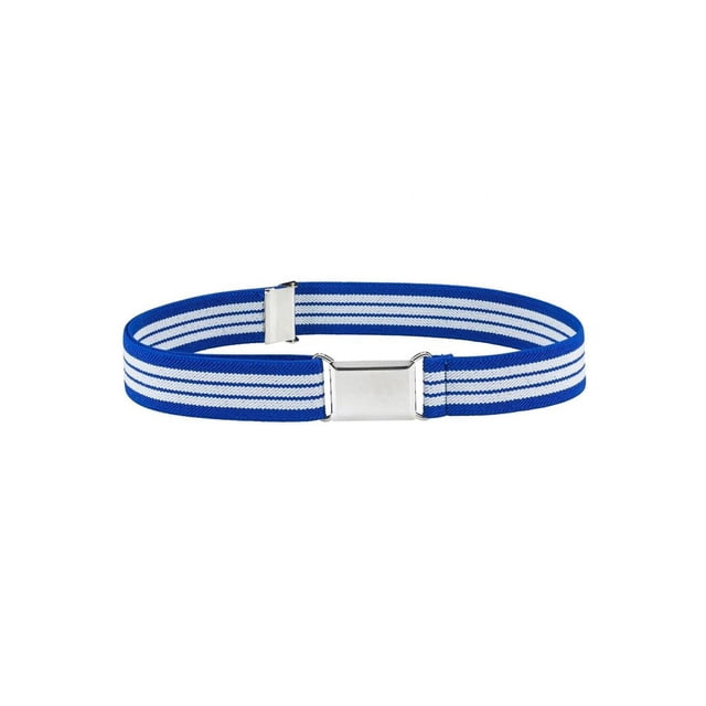 1 Ensemble Ceinture Élastique Simple pour Enfants Garçons Boucle Ajustable Taille Extensible Réutilisable Lavable Jeans Accessoires de Vêtements Bleu Foncé Blanc