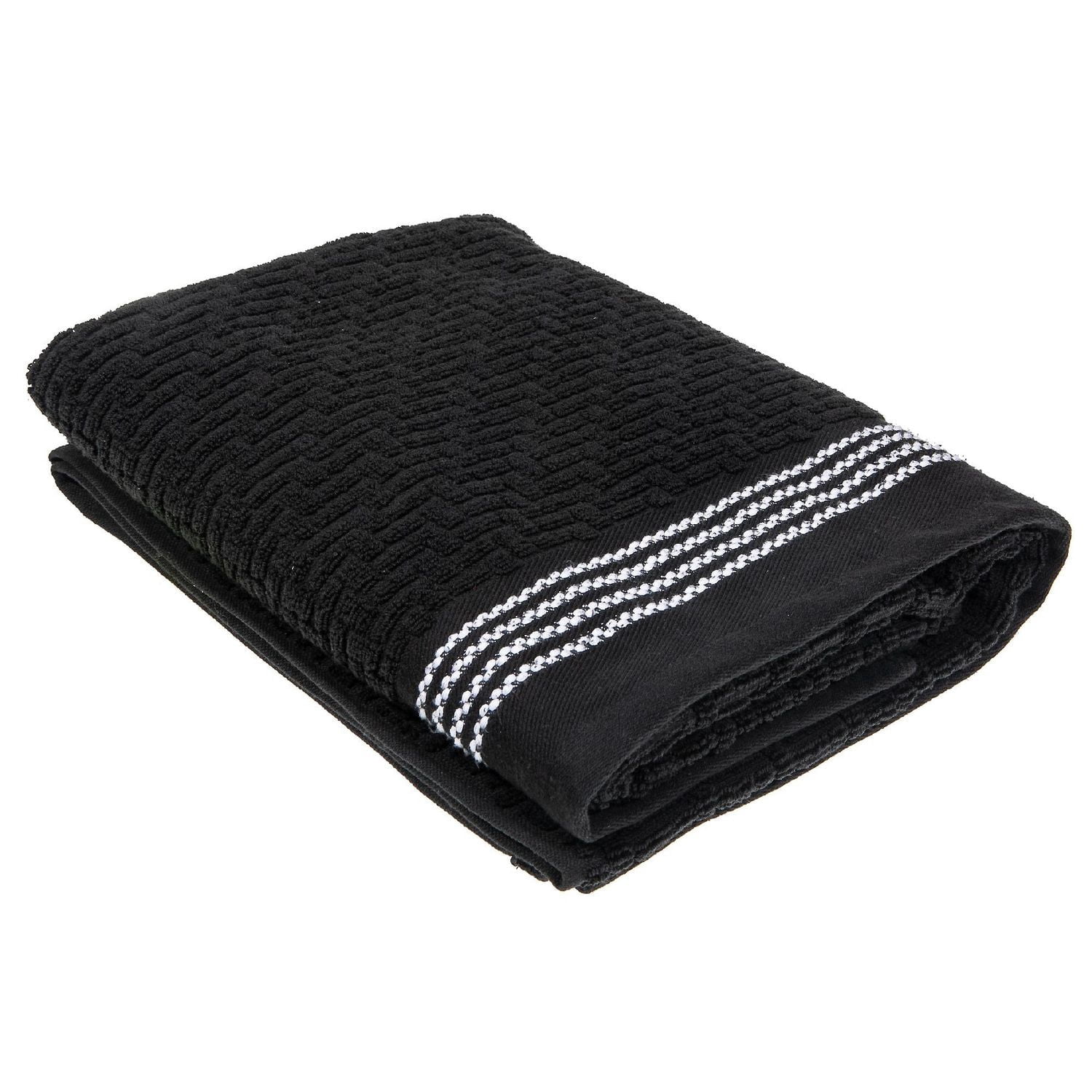 Luxe Point Serviette De Bain (27 X 50) (Noir) - Set of 2