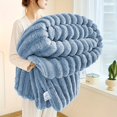 thumbnail image 1 of 1pc Thickened Blanket Soft And Comfortable Faux Rabbit Hair Reversible Blanket Thermal Fleece Blanket Nap Blanket Air Conditioning Blanket Office Gift Blanket Perfect For All Seasons, 1 of 6