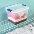 thumbnail image 4 of Sterilite 26 L Latch Box, Small Clear Plastic Storage Bin with Lid, Blue Latch, 4 of 6