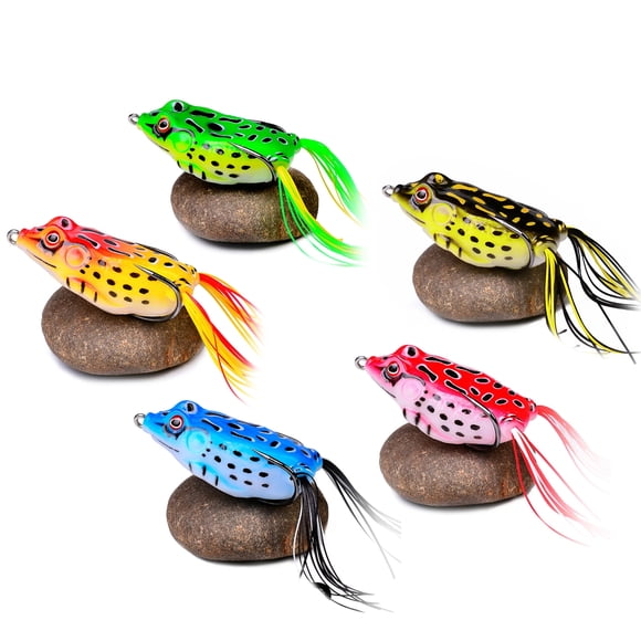 Leurre Grenouille Topwater, Trousse de Leurres de Pêche, Leurres Grenouille Réalistes Sans Herbes