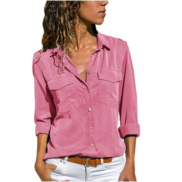 AherBiu Plus Size Long Sleeve Shirts for Women Button down Cotton Linen Tops Fall Casual Blouses