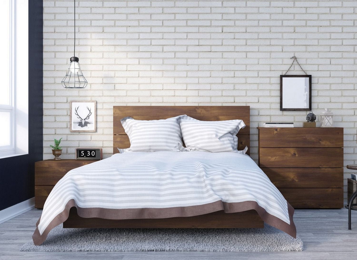 Nexera Nocce Full Size Platform Truffle Bed