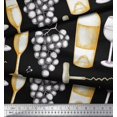 thumbnail image 2 of Soimoi polyester Crepe Fabric Grapes,Wine Glass & Bottle Decor Fabric Printed Yard 42 Inch Wide, 2 of 3