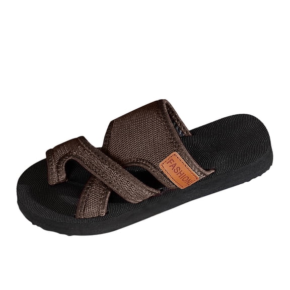 HBFAGFB Pantoufles Femmes Plates Décontractées à Bout Ouvert Sandales de Plage Légères Vacances Sorties Gris Taille 6.5