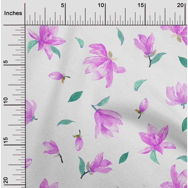 oneOone Silk Tabby Fabric Wildflower Watercolor Printed Craft Fabric BTY 42 Inch Wide