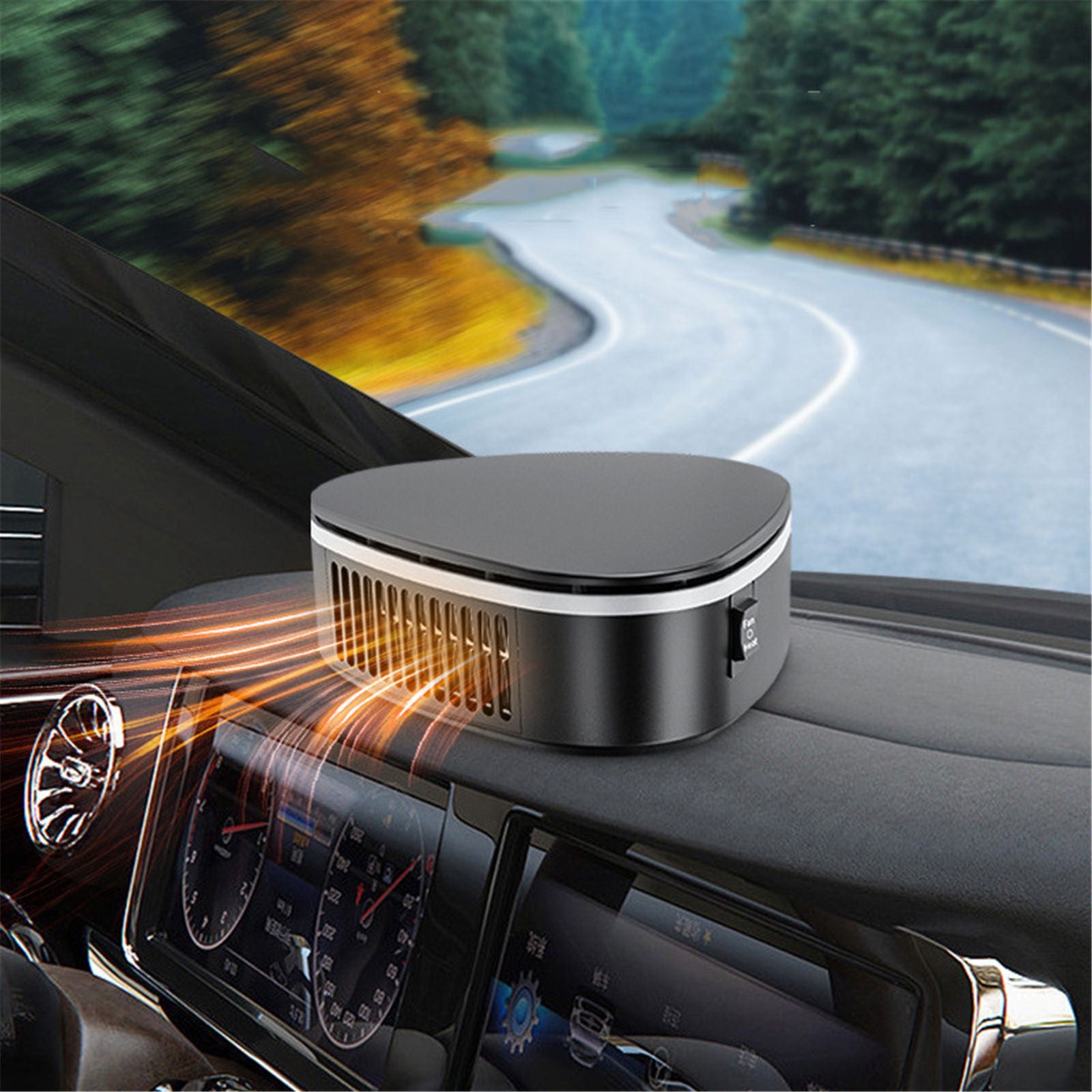 EGNMCR Car Heater Car Electric Heater With Cold And Warm Wind Heating Defrosting Defogging Heater A heater
