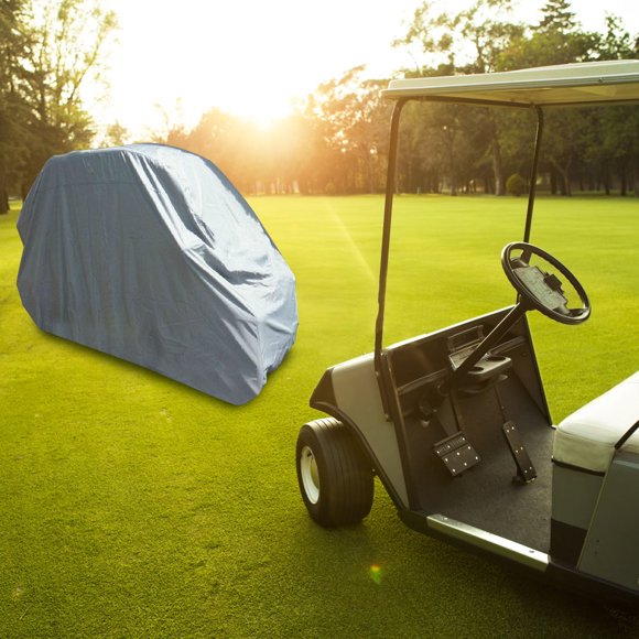 OULII 1Set Heavy Duty Golf Car Cover for Passenger Golf Cart Waterproof UV Resistant Silver Color L Shape