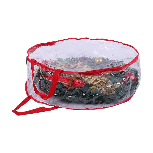 Hearth & Gear Christmas Storage Container Christmas Wreath Storage Including Holiday Wreath Storage Bracket Zipper Christmas Storage Strap Durable Handle Closet Clothes with Lids for Storage Small