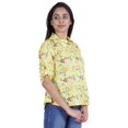thumbnail image 3 of Moomaya Womens Printed Top Roll-Up&nbsp;Sleeve Collar Neck Button-Down Shirt, 3 of 7