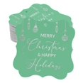 thumbnail image 1 of Inkdotpot Real Silver Foil Merry Christmas & Happy Text Tags Favor Bracket Shape Hang Pack Of 100 Paper Tags, 1 of 1