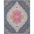 thumbnail image 1 of homeroots home decor 385749 7’ x 10’ Blue and Pink Medallion Area Rug, 1 of 1