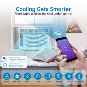 6000 BTU Quiet Window Air Conditioner, Energy Efficient AC with Dehumidifier, 3 Fan Speeds WiFi App & Remote, Easy Install Kit 115V Cools 250 Sq.ft for Home Bedroom
需要我把这套关键词 + Search Terms也一起整理出来吗？