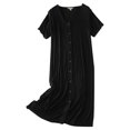 thumbnail image 1 of Women's Plus Size Modal Short Sleeve Button Down Nightdress Soft Loose Pajama Dress, 1 of 5