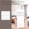 thumbnail image 3 of Mistaha Wireless Scene Switch Push Button Smart Switch Wall Panel Battery Powered Tuya/ Smart Life APP Remote Control for Smart Home Devices(ZigBee Hub Required), White 1 Gang, 3 of 8