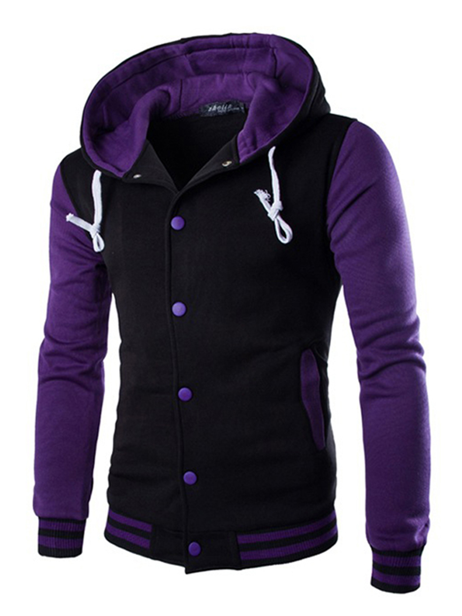 LUXUR Chandail à Manches Longues pour Homme, Décontracté, Automne, Violet, 2TG