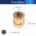 thumbnail image 2 of Wekity Knurled Insert Nuts, Female Thread Brass Embedment Nut M3x6mm H x 5mm OD Heat Set Insert Nut for Printing 3D Printer and More Projects 20Pcs-0621, 2 of 5
